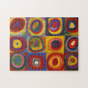 Kandinsky-rutor med koncentriska cirklar färgstark pussel