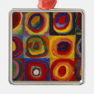 Kandinsky:s undersökning av Squares Circles i färg Julgransprydnad Metall