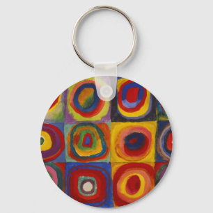 Kandinsky:s undersökning av Squares Circles i färg Nyckelring