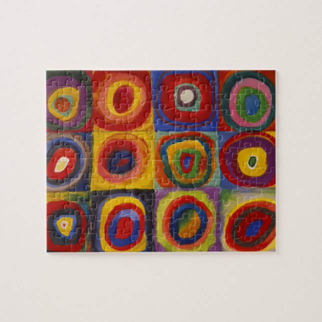 Kandinsky:s undersökning av Squares Circles i färg Pussel (Horisontell)