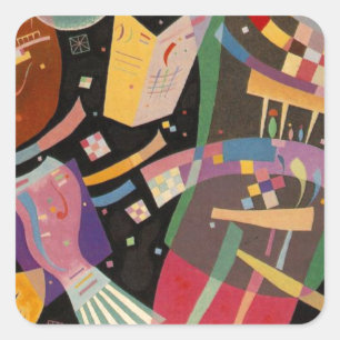 Kandinsky-sammansättning 10 Abstrakters målning Fyrkantigt Klistermärke