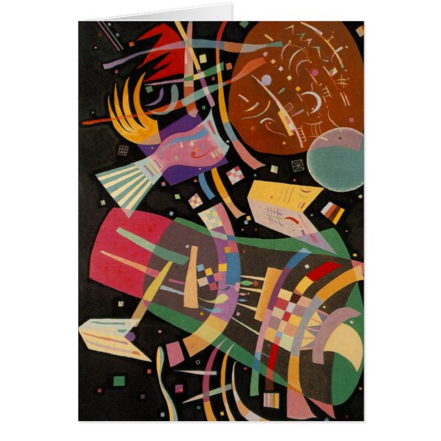 Kandinsky-sammansättning 10 Abstrakters målning Hälsningskort (Framsidan)