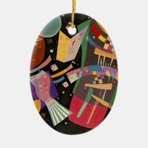 Kandinsky-sammansättning 10 Abstrakters målning Julgransprydnad Keramik