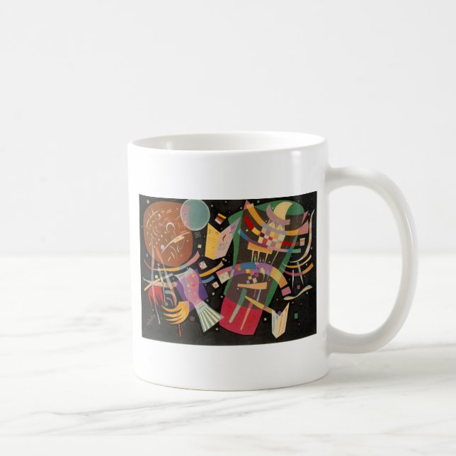 Kandinsky-sammansättning 10 Abstrakters målning Kaffemugg (Höger)