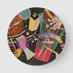 Kandinsky-sammansättning 10 Abstrakters målning Rund Klocka