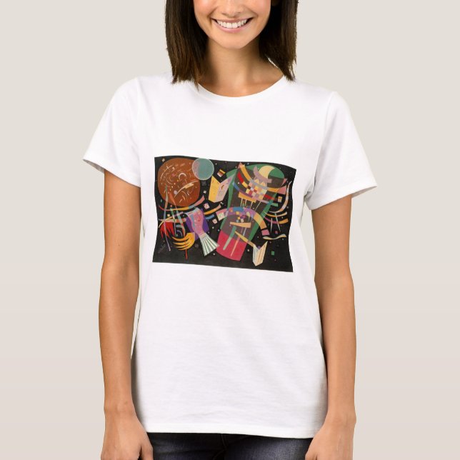 Kandinsky-sammansättning 10 Abstrakters målning T-shirt (Framsida)