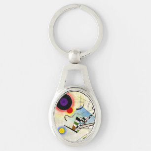 Kandinsky-sammansättning 8 ovalt silverfärgad nyckelring