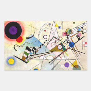 Kandinsky-sammansättning 8 rektangulärt klistermärke