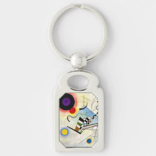 Kandinsky-sammansättning 8 rektangulärt silverfärgad nyckelring