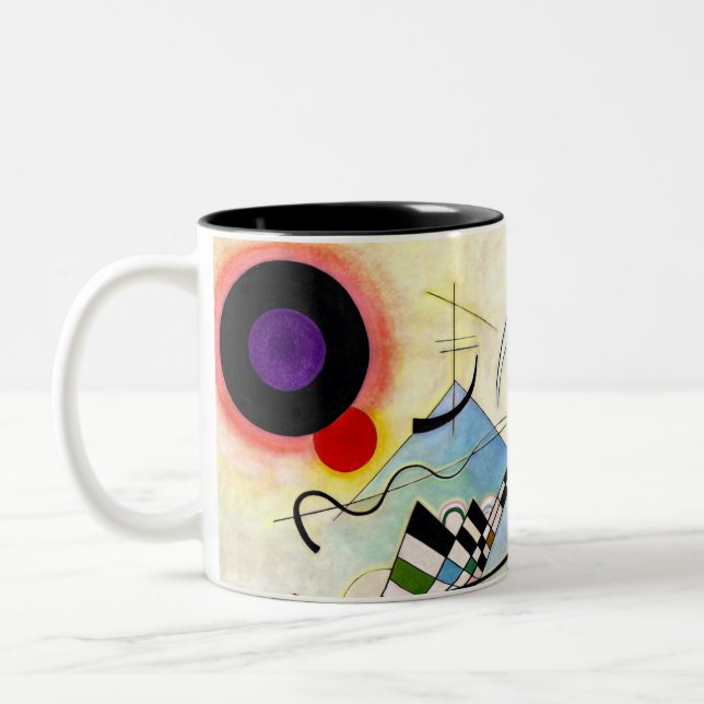 Kandinsky-sammansättning 8 Två-Tonad mugg (Vänster)