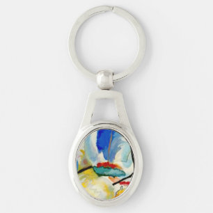 Kandinsky Sea Battle 1913 Ovalt Silverfärgad Nyckelring