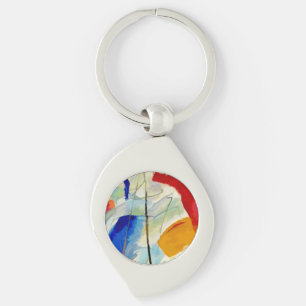 Kandinsky Sea Battle 1913 Swirl Silverfärgad Nyckelring