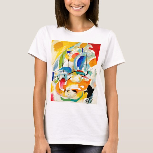 Kandinsky Sea Battle Painting 1913 Tee Shirt (Framsida)