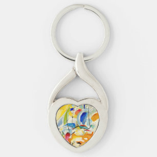 Kandinsky Sjöslag 1913 Twisted Heart Silverfärgad Nyckelring