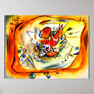 Kandinsky - Skiss för en målning, orange kant Poster