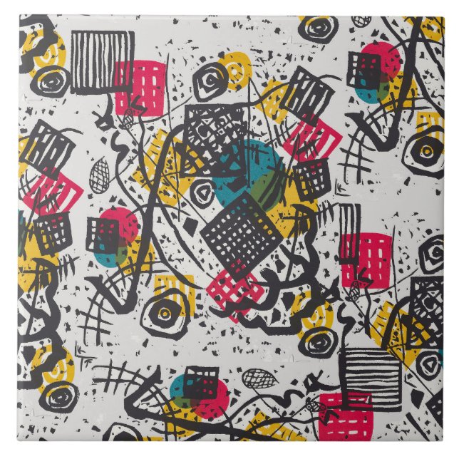 Kandinsky Small Worlds V Abstrakt Classic Kakelplatta (Framsidan)