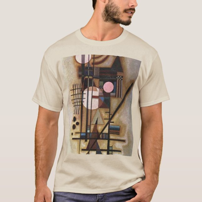 Kandinsky Softated Construction Abstrakt Art Sand T Shirt (Framsida)