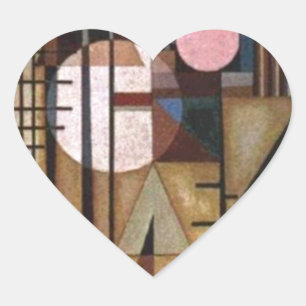 Kandinsky Softened Construction Hjärtformat Klistermärke