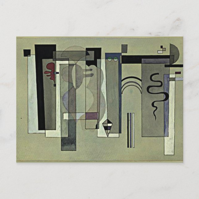 Kandinsky - Spärrmöte, abstrakt konst Vykort (Framsida)