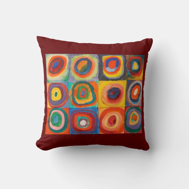 Kandinsky Squares Concentric Circles Dekorativ kud Kudde (Framsida)