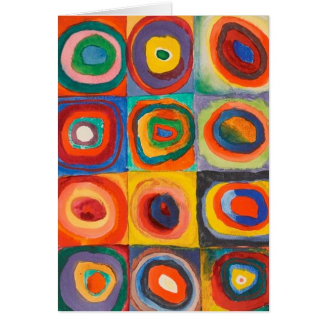 Kandinsky Squares Concentric Circles Hälsningskort (Framsidan)