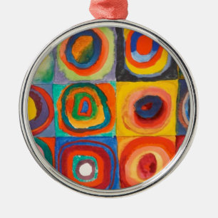 Kandinsky Squares Concentric Circles Julgransprydnad Metall