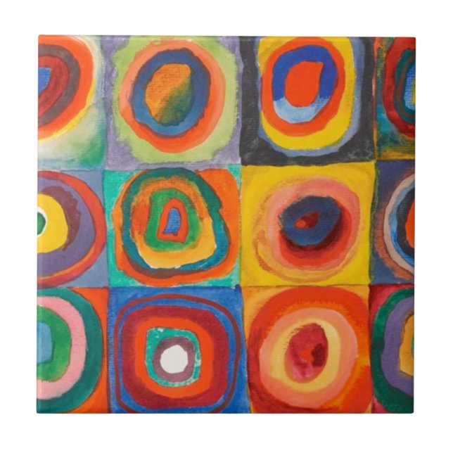 Kandinsky Squares Concentric Circles Kakelplatta (Framsidan)