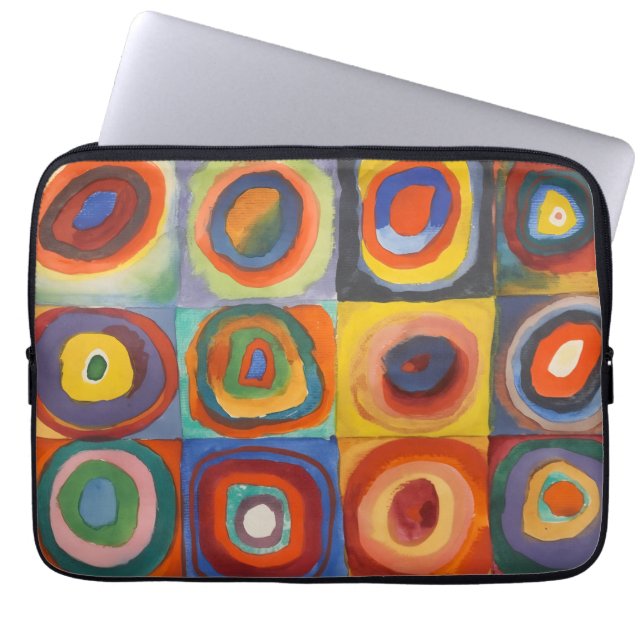 Kandinsky Squares Concentric Circles Laptop Fodral (Framsidan)