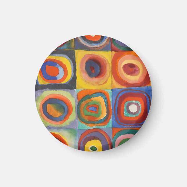 Kandinsky Squares Concentric Circles Magnet (Framsidan)