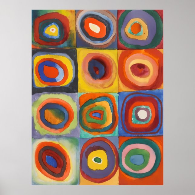 Kandinsky Squares Concentric Circles Poster (Framsidan)