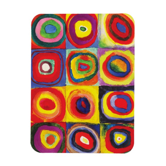 Kandinsky Squares with Concentric Circles,  Magnet (Vertikal)