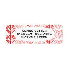 Kandinsky Staggered Valentine Returadress Etikett