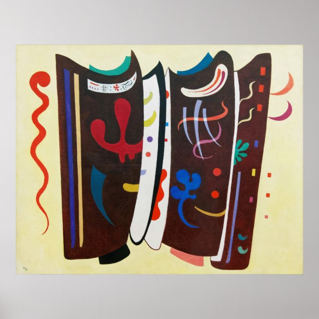 Kandinsky Supplemated Brown Abstrakt Painting Poster (Framsidan)