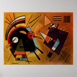 Kandinsky svart och Violetaffisch Poster
