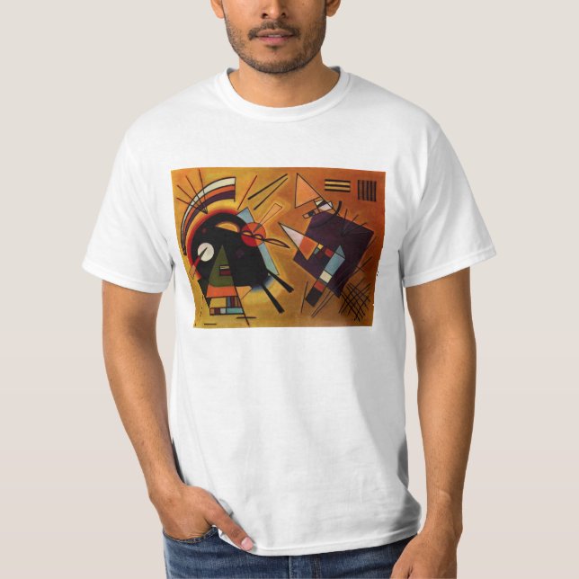 Kandinsky svart och violett T-tröja T Shirt (Framsida)