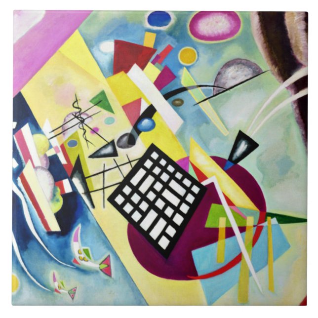 Kandinsky - Svart rutnät Kakelplatta (Framsidan)