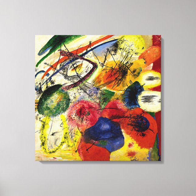 Kandinsky - Svarta streck Canvastryck (Framsida)