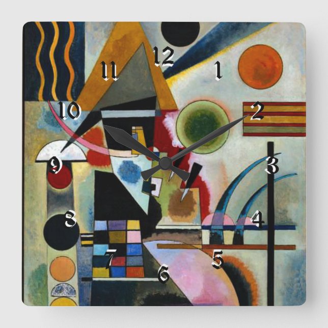 Kandinsky - Swinging, populär målning.  Fyrkantig Klocka (Framsida)