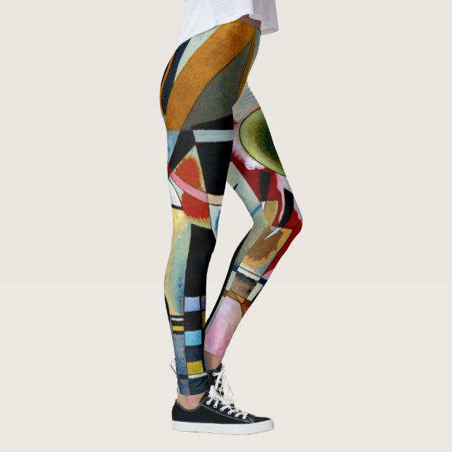 Kandinsky - Swinging, populär målning Leggings (Höger)