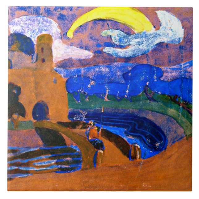 Kandinsky - The Comet, färglös abstrakt tavla, Kakelplatta (Framsidan)