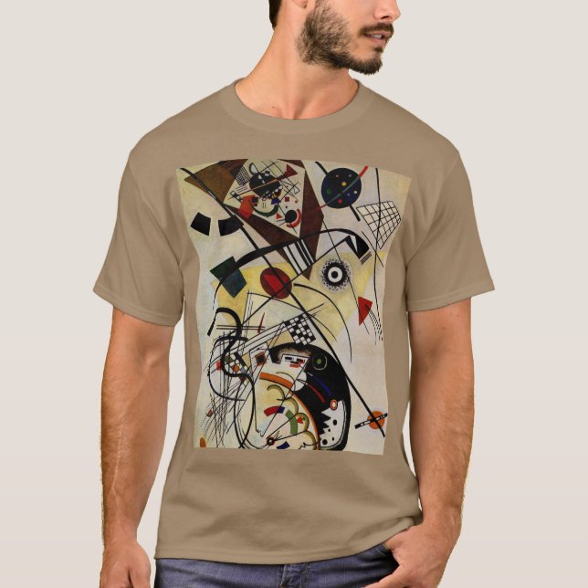 Kandinsky Transverse Obruten Line Pebble T Shirt (Framsida)