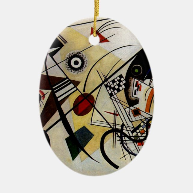 Kandinsky Transverse Obruten linje Julgransprydnad Keramik (Framsidan)