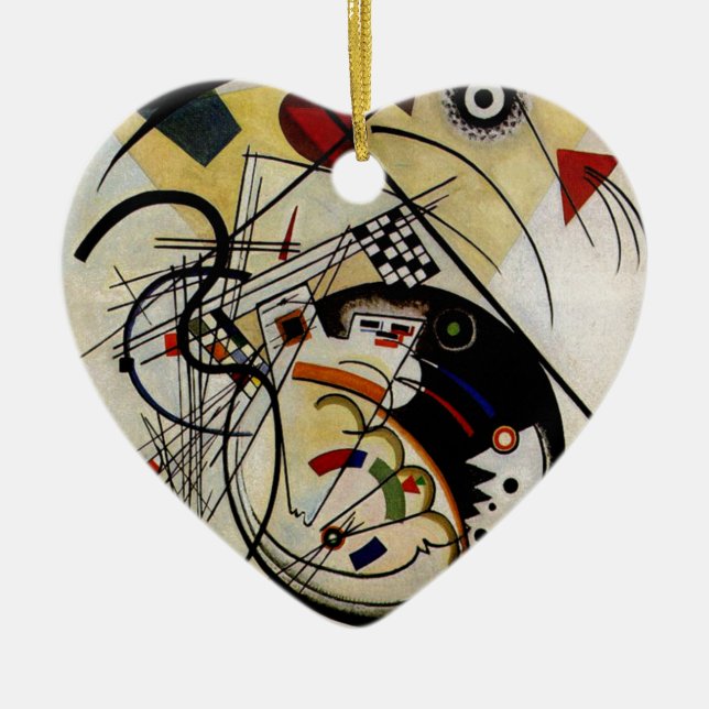Kandinsky Transverse Obruten linje Julgransprydnad Keramik (Framsidan)