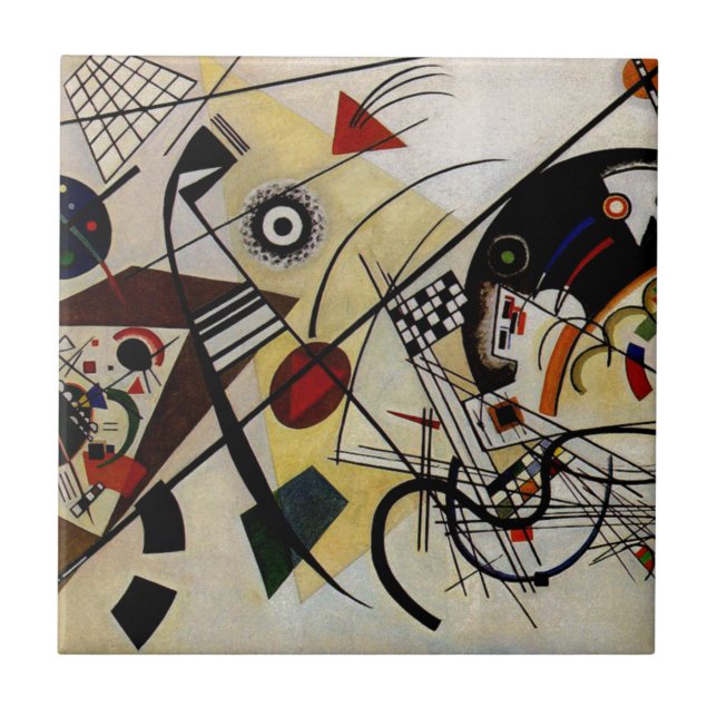 Kandinsky Transverse Obruten linje Kakelplatta (Framsidan)