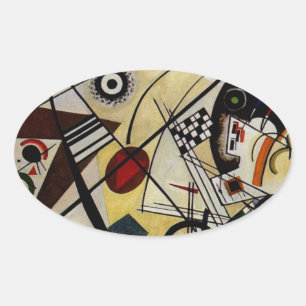 Kandinsky Transverse Obruten linje Ovalt Klistermärke