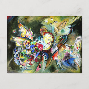 Kandinsky - Troubled, färglös abstrakt art, Vykort