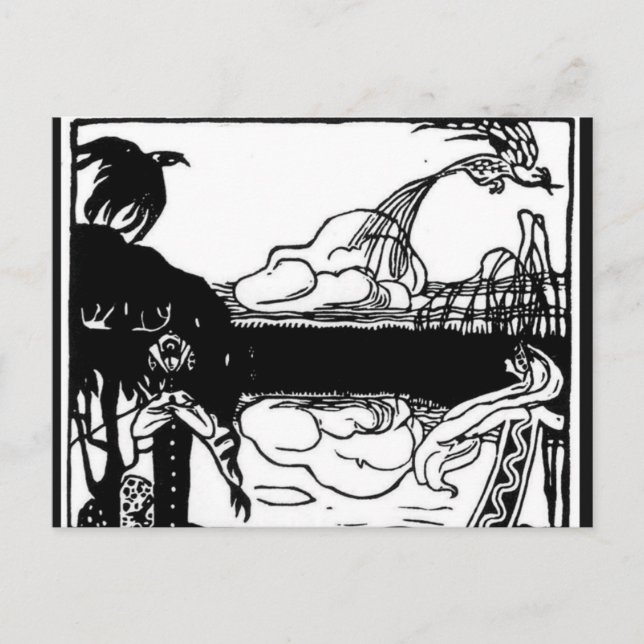 Kandinsky - två fåglar vykort (Framsida)