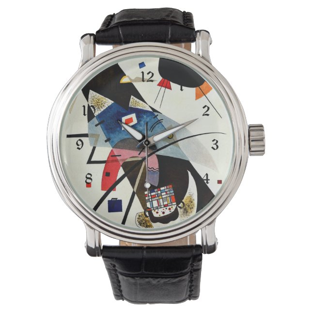 Kandinsky - två svarta fläckar armbandsur (Framsida)