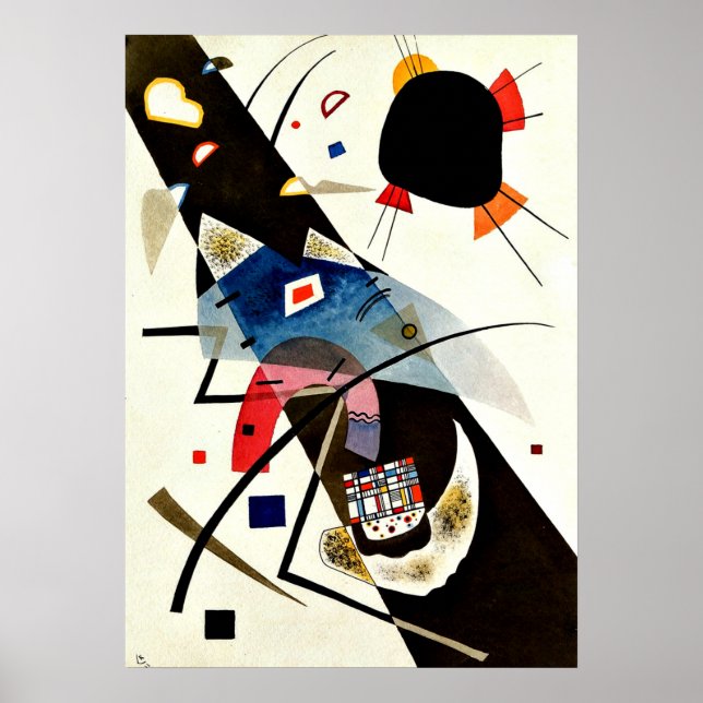 Kandinsky - två svarta fläckar poster (Framsidan)