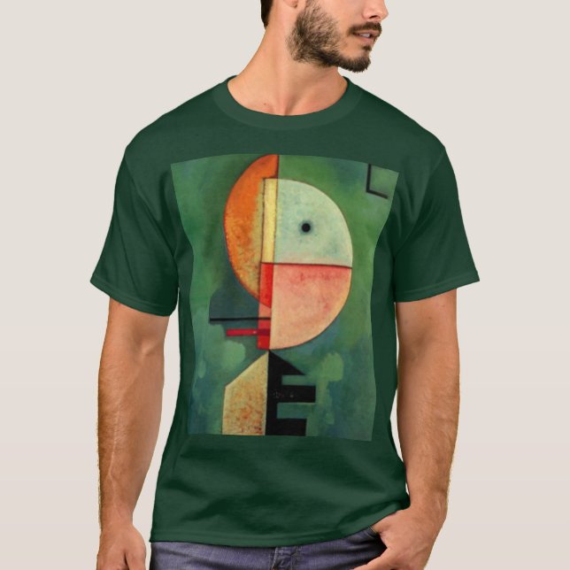 Kandinsky Upward Abstrakt Painting Grönt T Shirt (Framsida)